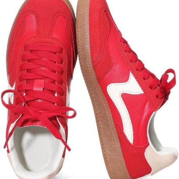 Women's Leather Tennis Shoes Casual Sneakers Non-Slip Rubber Sole Comfort